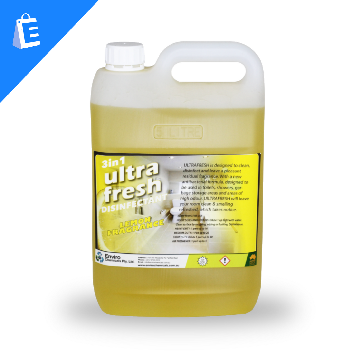 ENVIRO Ultra Fresh Disinfectant Lemon - 5L