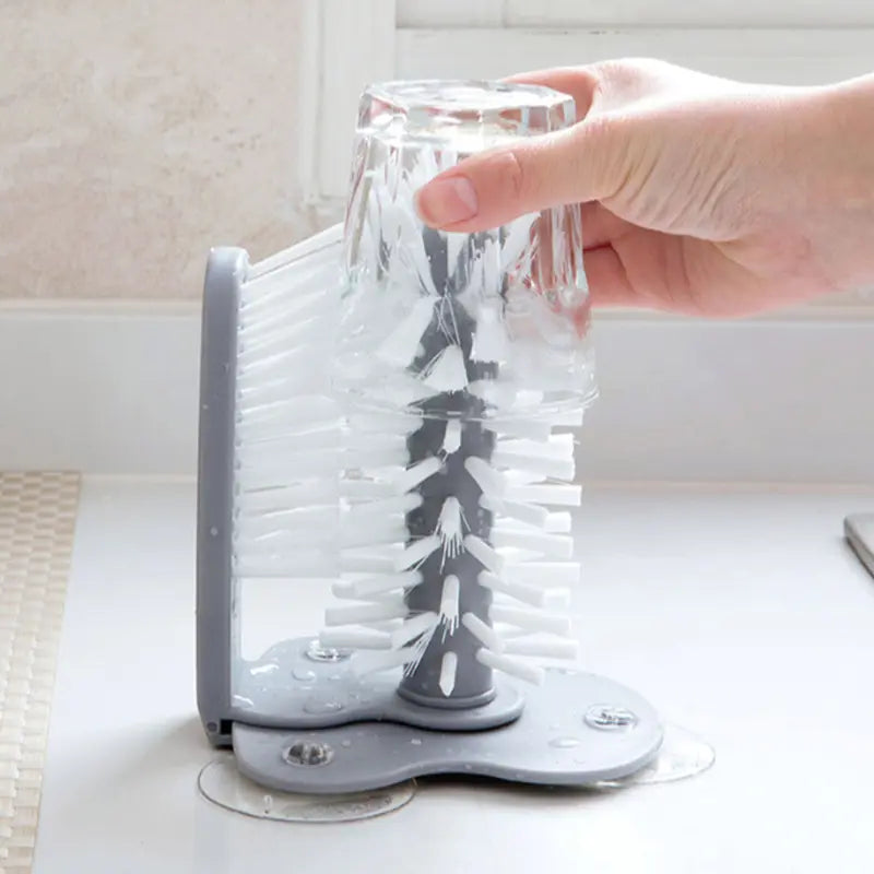 Multifunctional Sink-Mounted Cup Scrubber