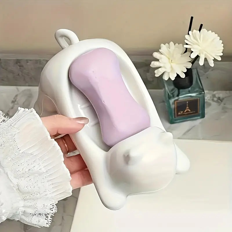 Cute Cartoon Cat-Shaped Self-Draining Soap Dish