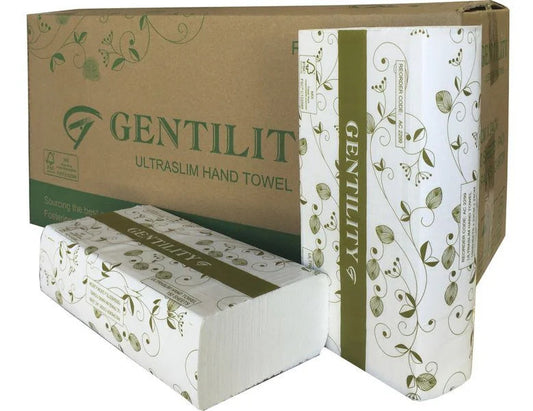 GENTILITY Interleaved Hand Towel Half Cut 23cm x 12cm