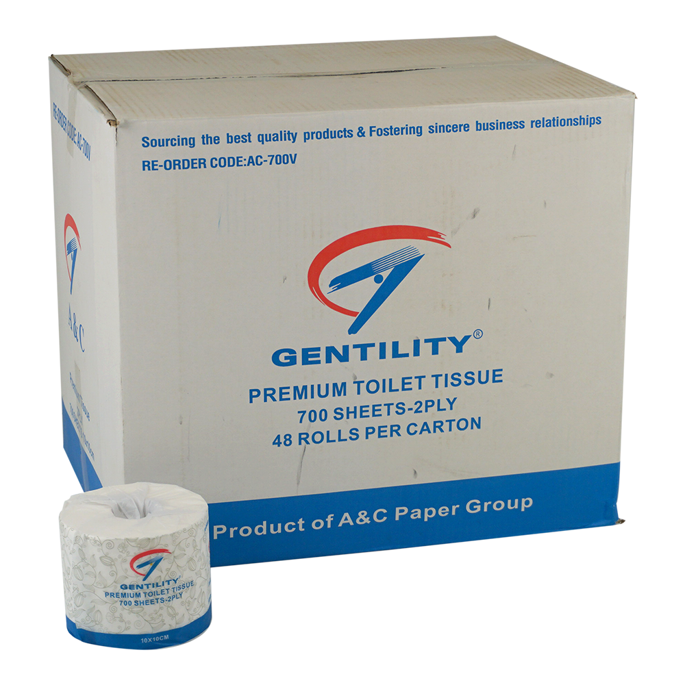 GENTILITY Toilet Paper 700 Sheets 2ply x 48 Rolls