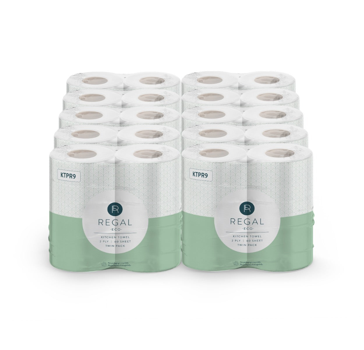 REGAL 2 Ply Kitchen Towel 60 Sheet Rolls x20