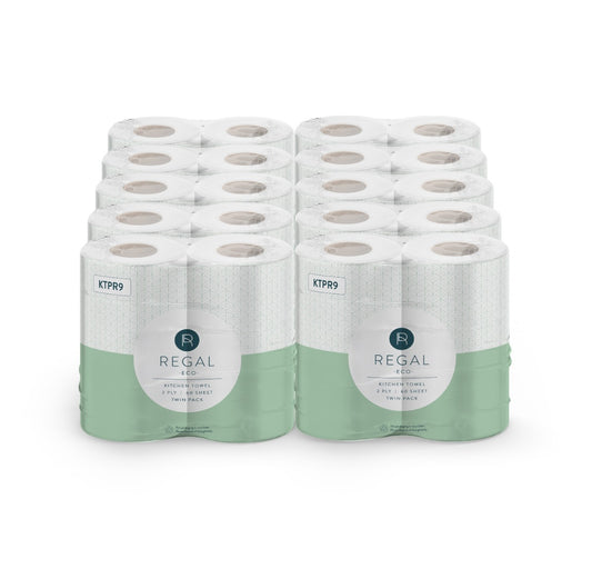 REGAL 2 Ply Kitchen Towel 60 Sheet Rolls x20