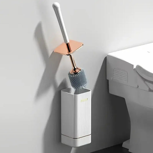 Fashionable silicone toilet brush set