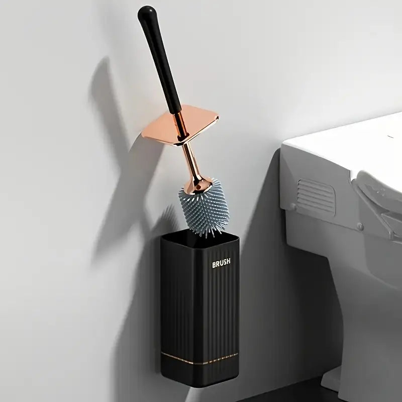 Fashionable silicone toilet brush set