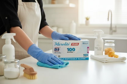Microlite Plus Nitrile Gloves – 3 Box Bundle (300 Gloves) | Ideal for Care, Cleaning & Medical