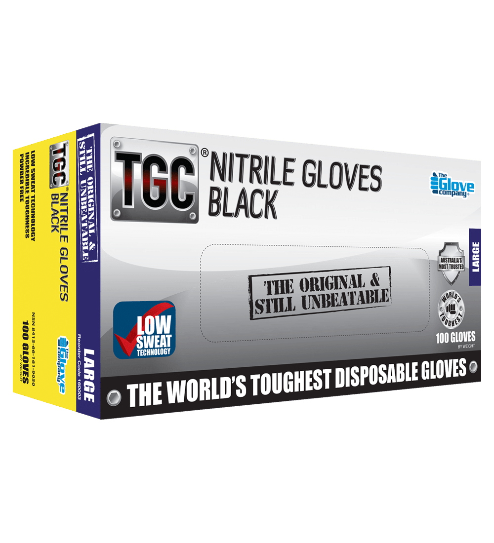 TGC® Black Nitrile Disposable Gloves
