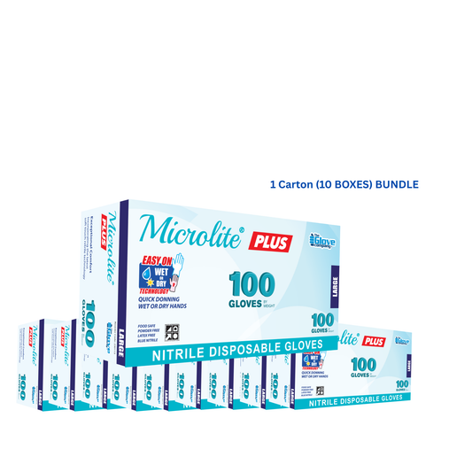 Microlite Plus Nitrile Gloves – 1 Carton (10 Boxes) | Wholesale