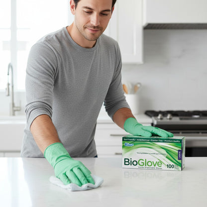 BioGlove® Green Nitrile Disposable Gloves - Eco Friendly - 100 Pack