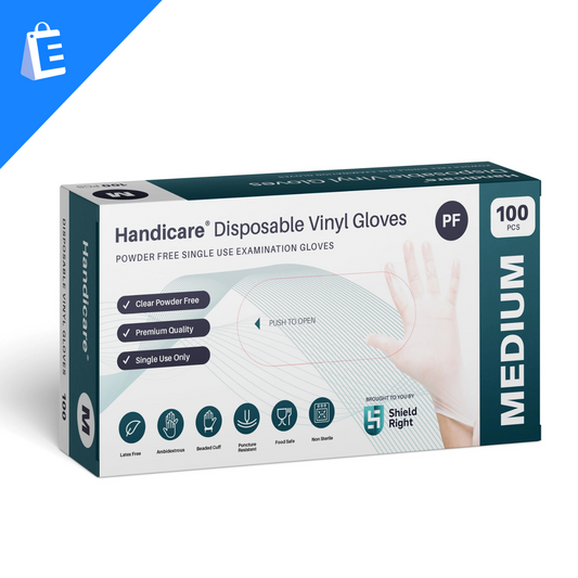 HandiCare Clear Disposable Vinyl Powder Free Gloves 100 Pack