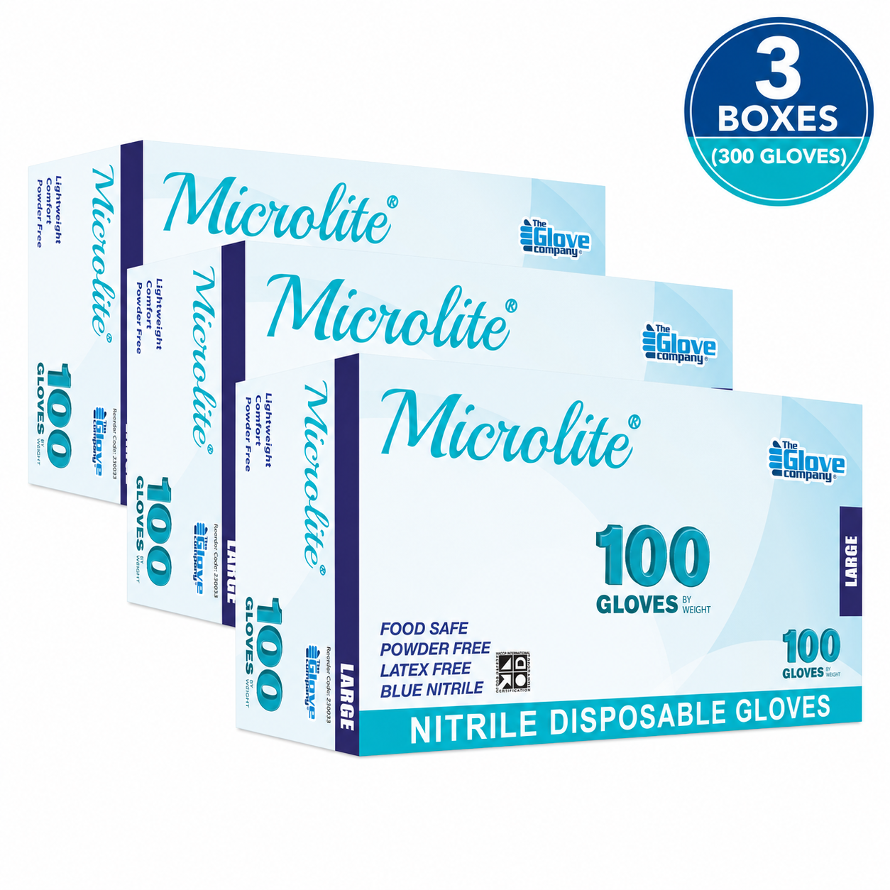 Microlite® Nitrile Disposable Gloves - 3 Box Value Bundle (300 Gloves)