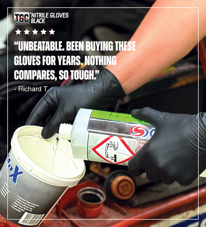 TGC® Black Nitrile Disposable Gloves - Heavy Duty - 3 Box Value Bundle (300 Gloves)