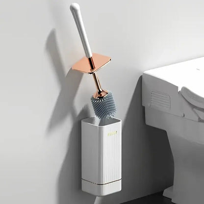 Fashionable silicone toilet brush set
