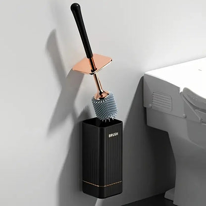 Fashionable silicone toilet brush set